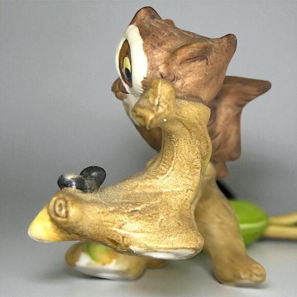 Vintage Josef Originals 3 Owl on a Branch Mother Babies Figures Anthropomorphic - Picture 5 of 5